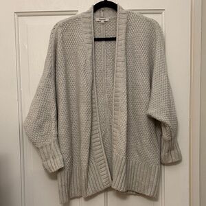 Madewell Light Gray Textured Open Cardigan